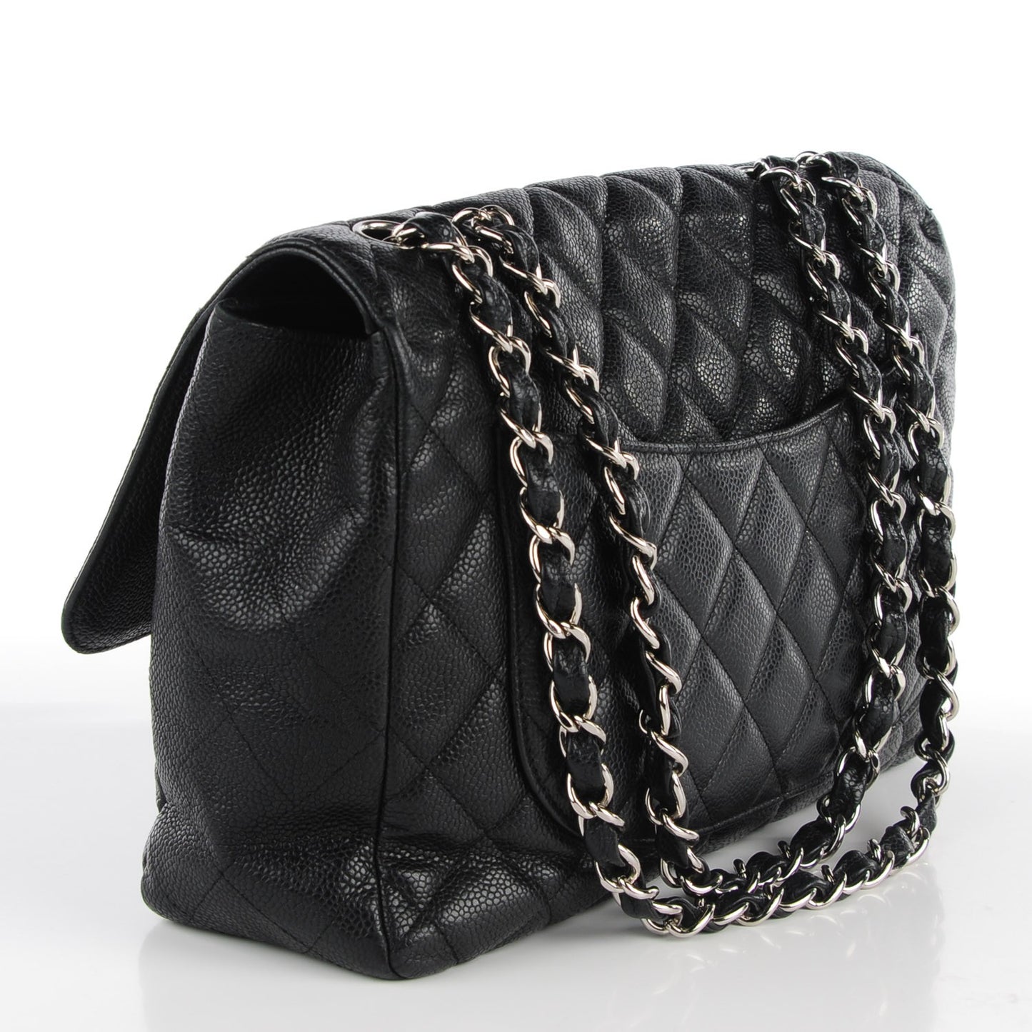 Caviar Quilted Jumbo Single Flap Black