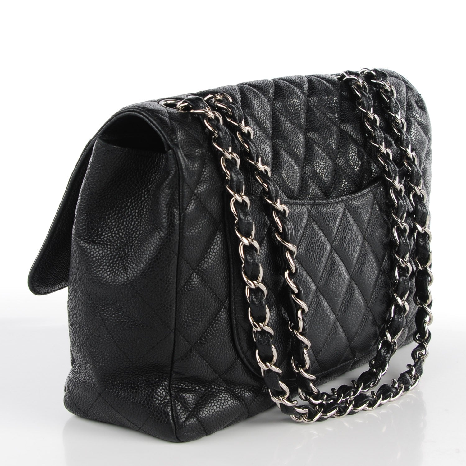 Chanel Caviar Quilted Jumbo Single Flap Black 3 of 8