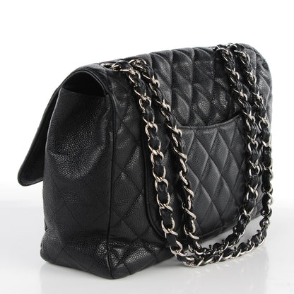 Chanel Caviar Quilted Jumbo Single Flap Black 3 of 8