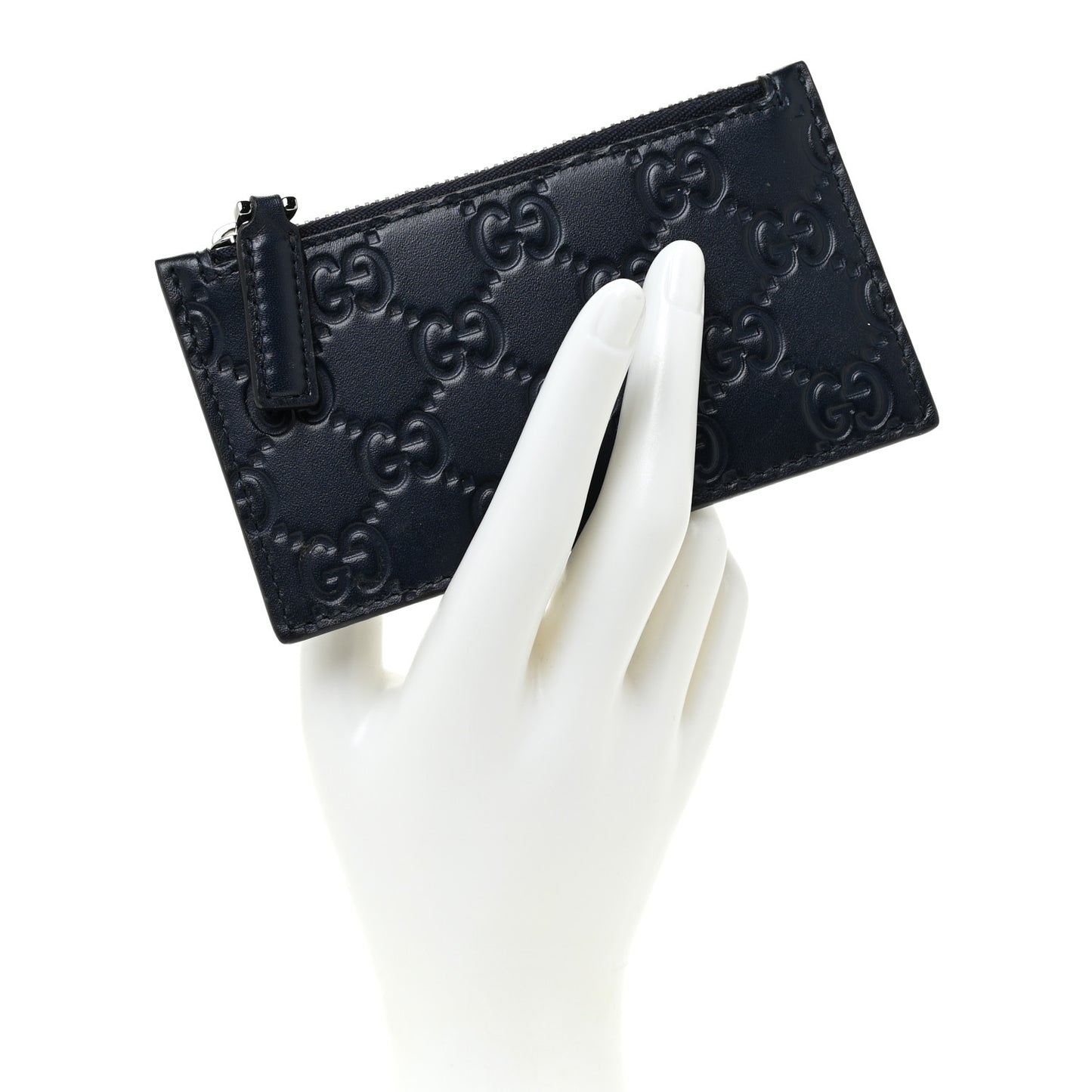 Guccissima Signature Coin Case Card Holder Blue