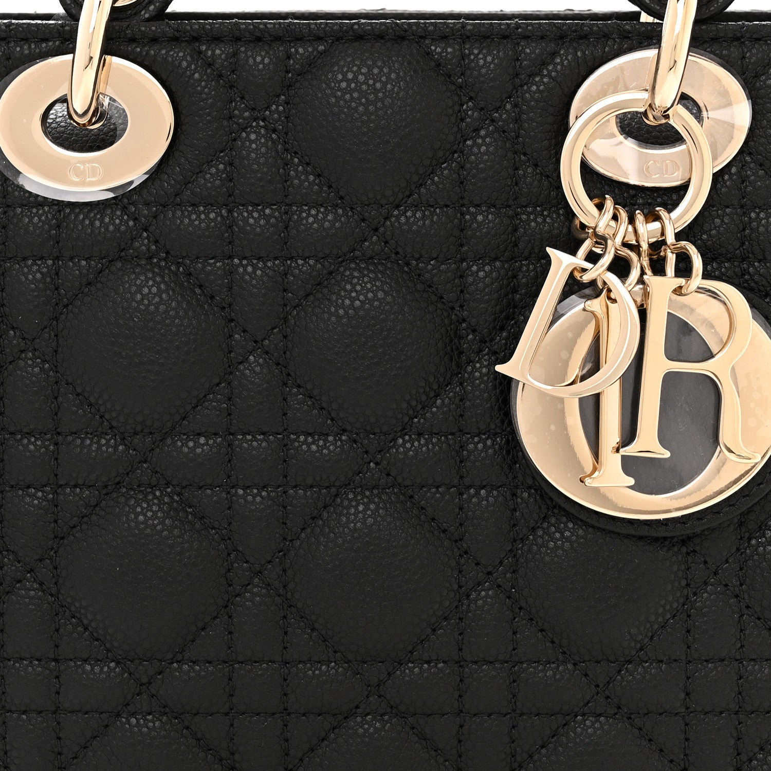 Christian Dior Grained Calfskin Cannage Small Lady Dior Black 8 of 12