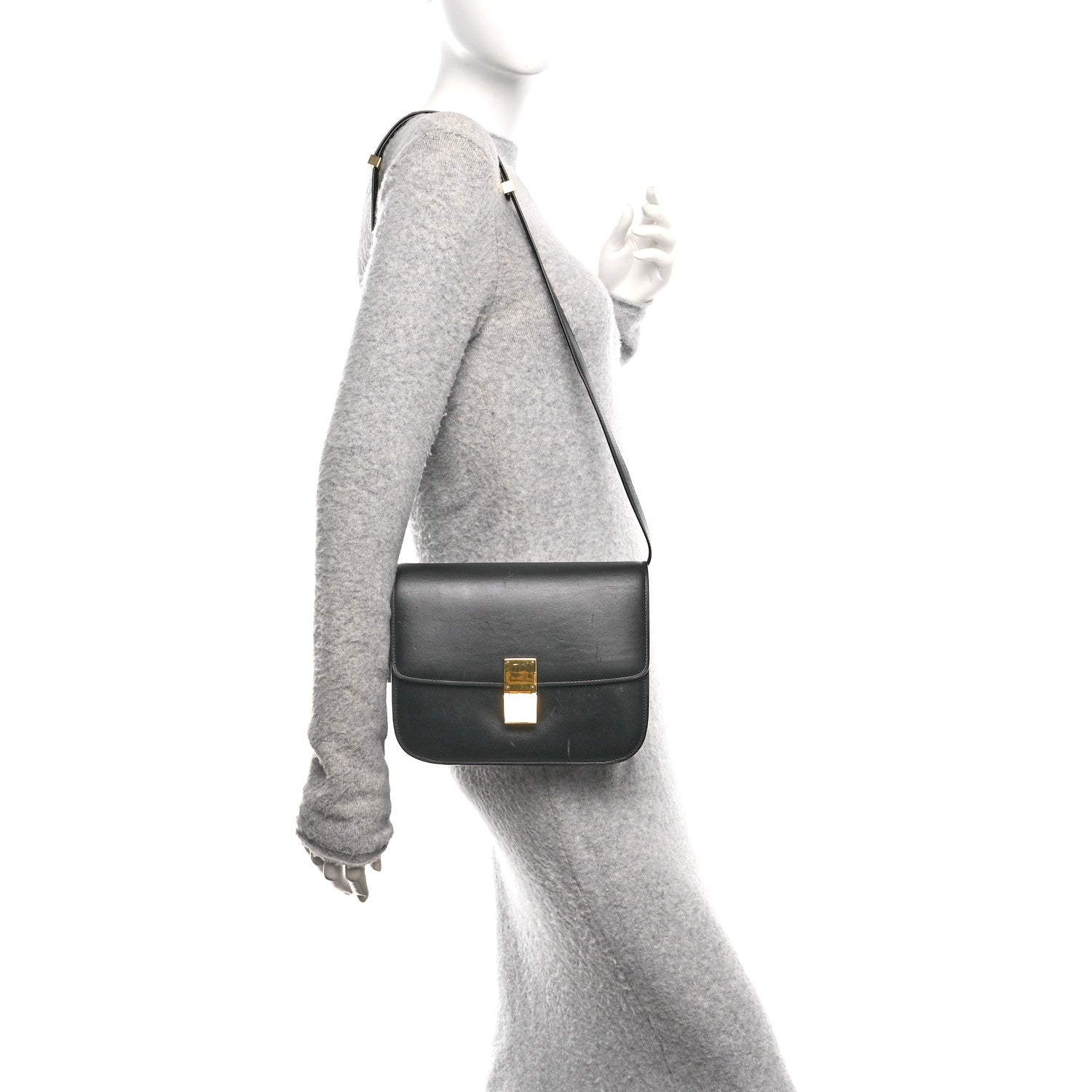 Celine Box Calfskin Medium Classic Box Flap Bag Black 2 of 10