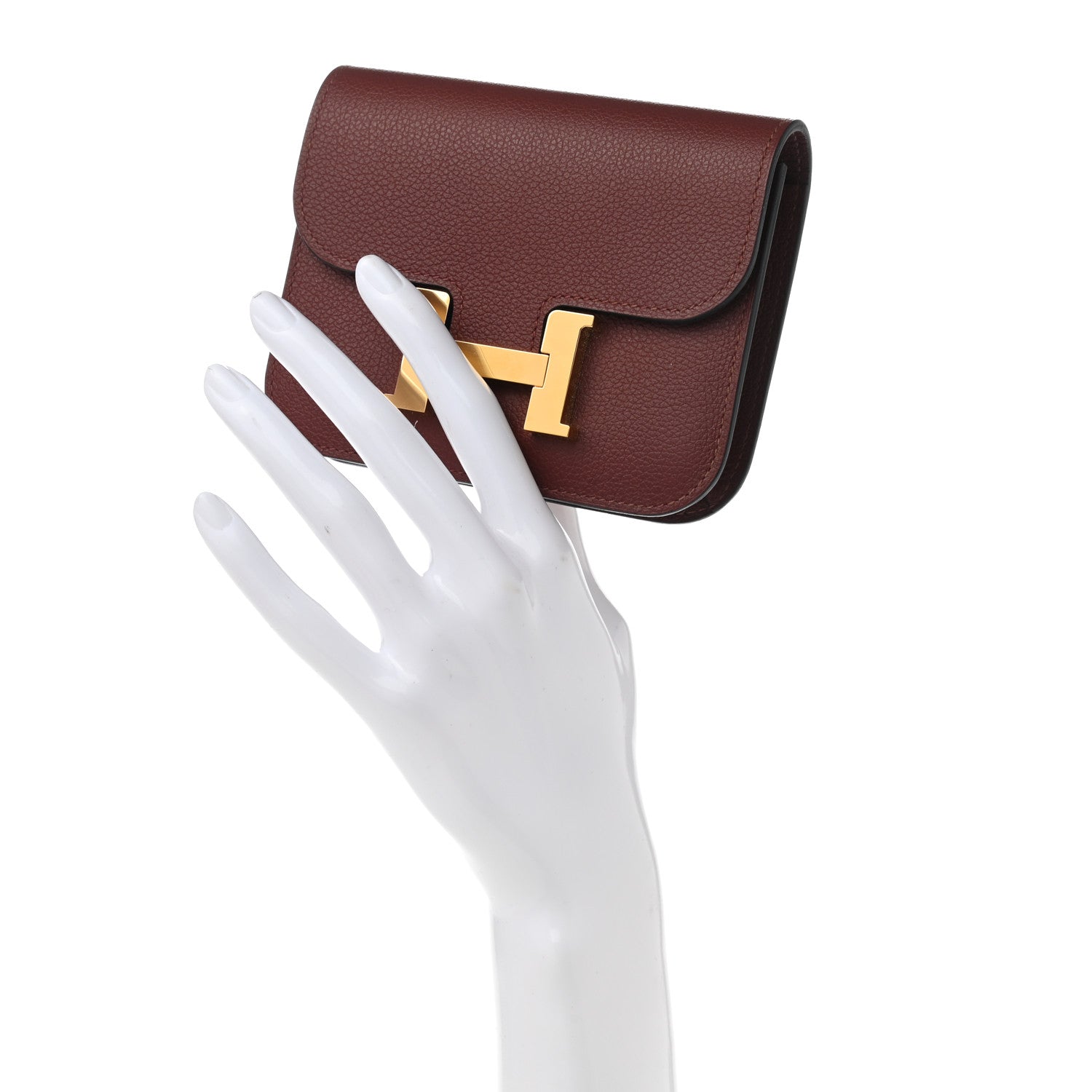 Hermes Evercolor Constance Slim Wallet Rouge H 3 of 10