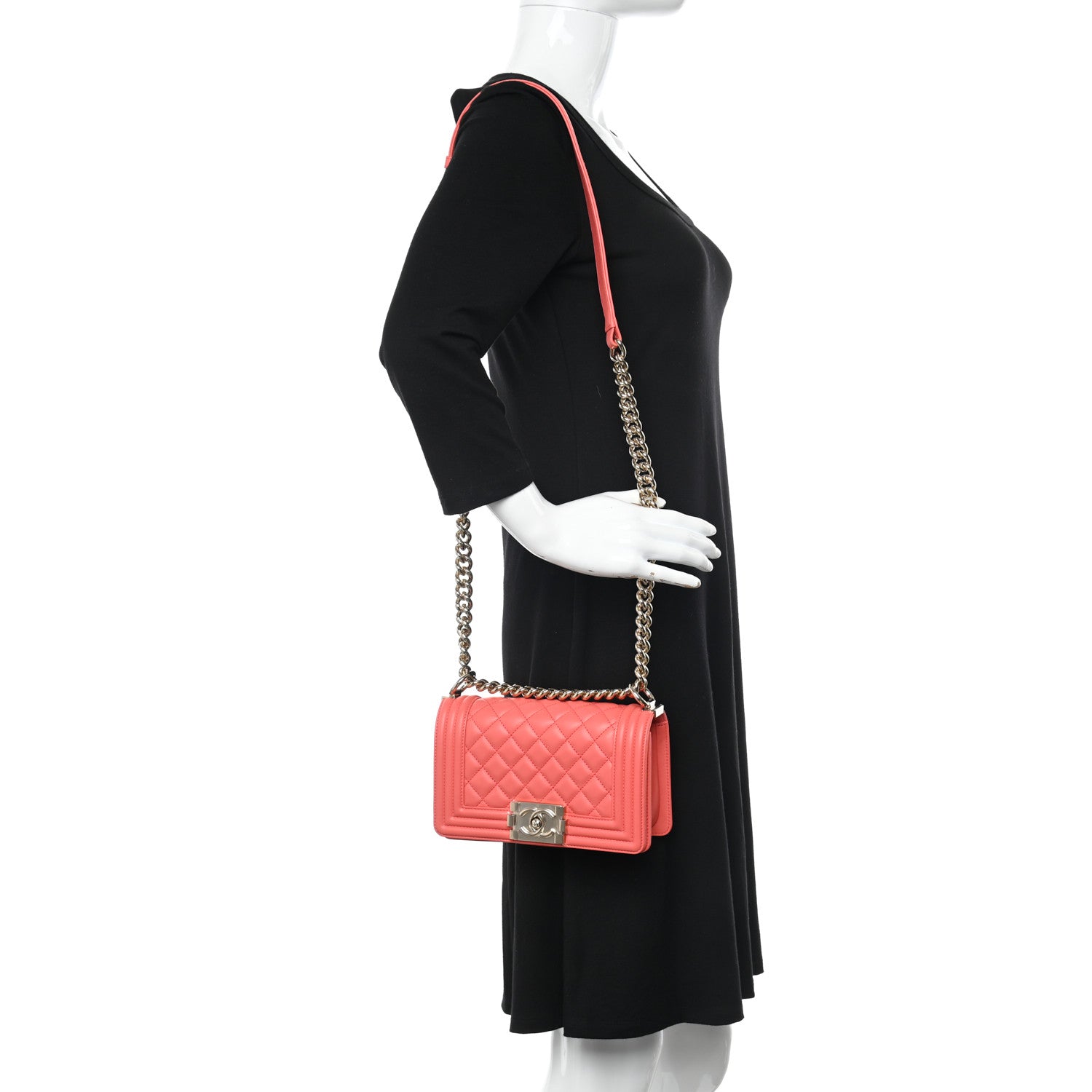 Chanel Calfskin Quilted Small Boy Flap Coral 2 of 11