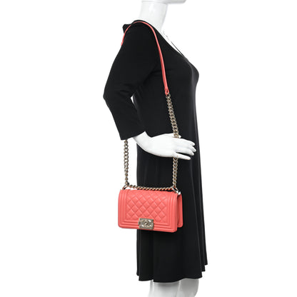 Chanel Calfskin Quilted Small Boy Flap Coral 2 of 11