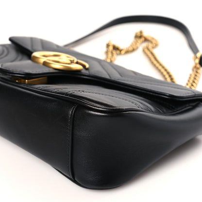 Gucci Calfskin Matelasse Small GG Marmont Shoulder Bag Black 9 of 9