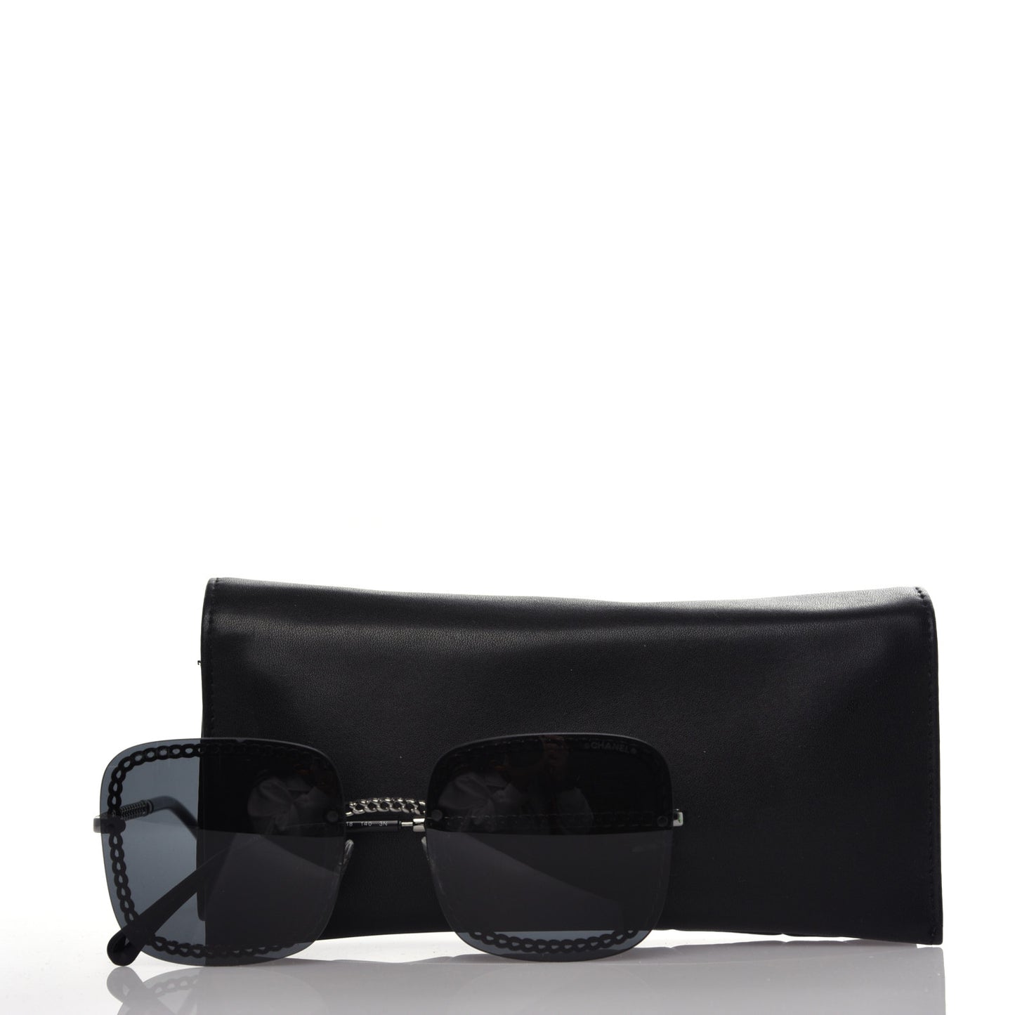 Square Removable Chain Pearl Sunglasses 4244 Black