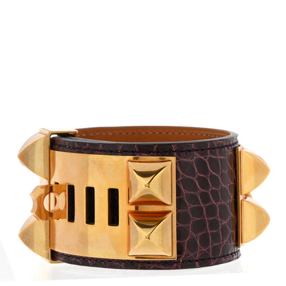 Hermes Shiny Alligator Collier De Chien CDC Bracelet S Amethyst 3 of 5