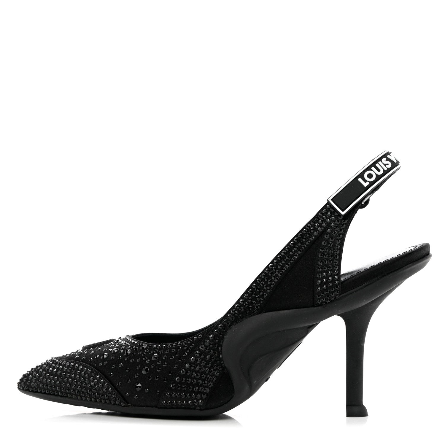 Louis Vuitton Satin Embellished Archlight Slingback Pumps 37 Black 1 of 10