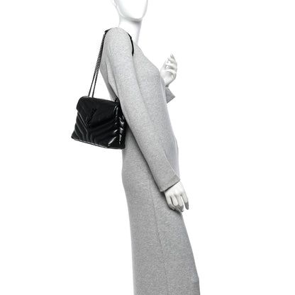 Saint Laurent Calfskin Y Quilted Monogram Monochrome Small Loulou Chain Satchel Black 2 of 10