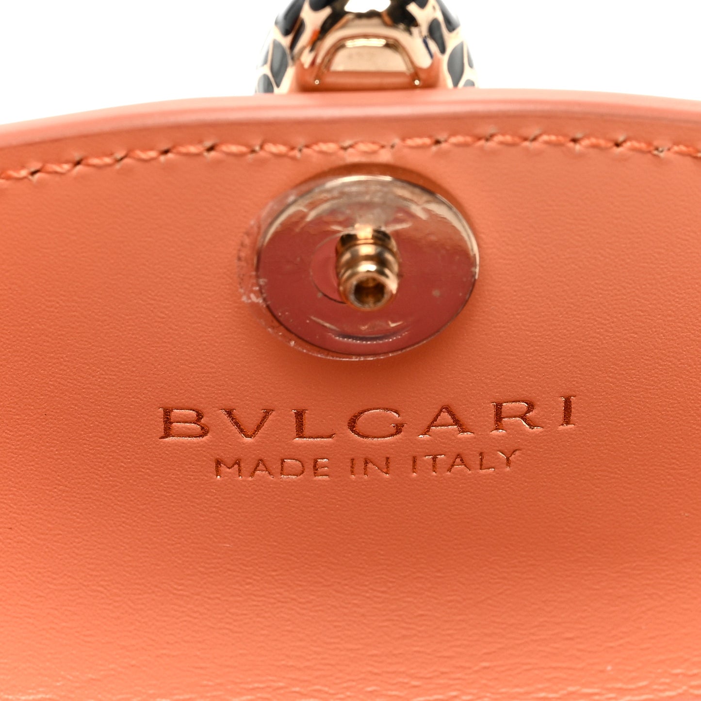 Calfskin Serpenti Forever Miniature Bag Charm Coral