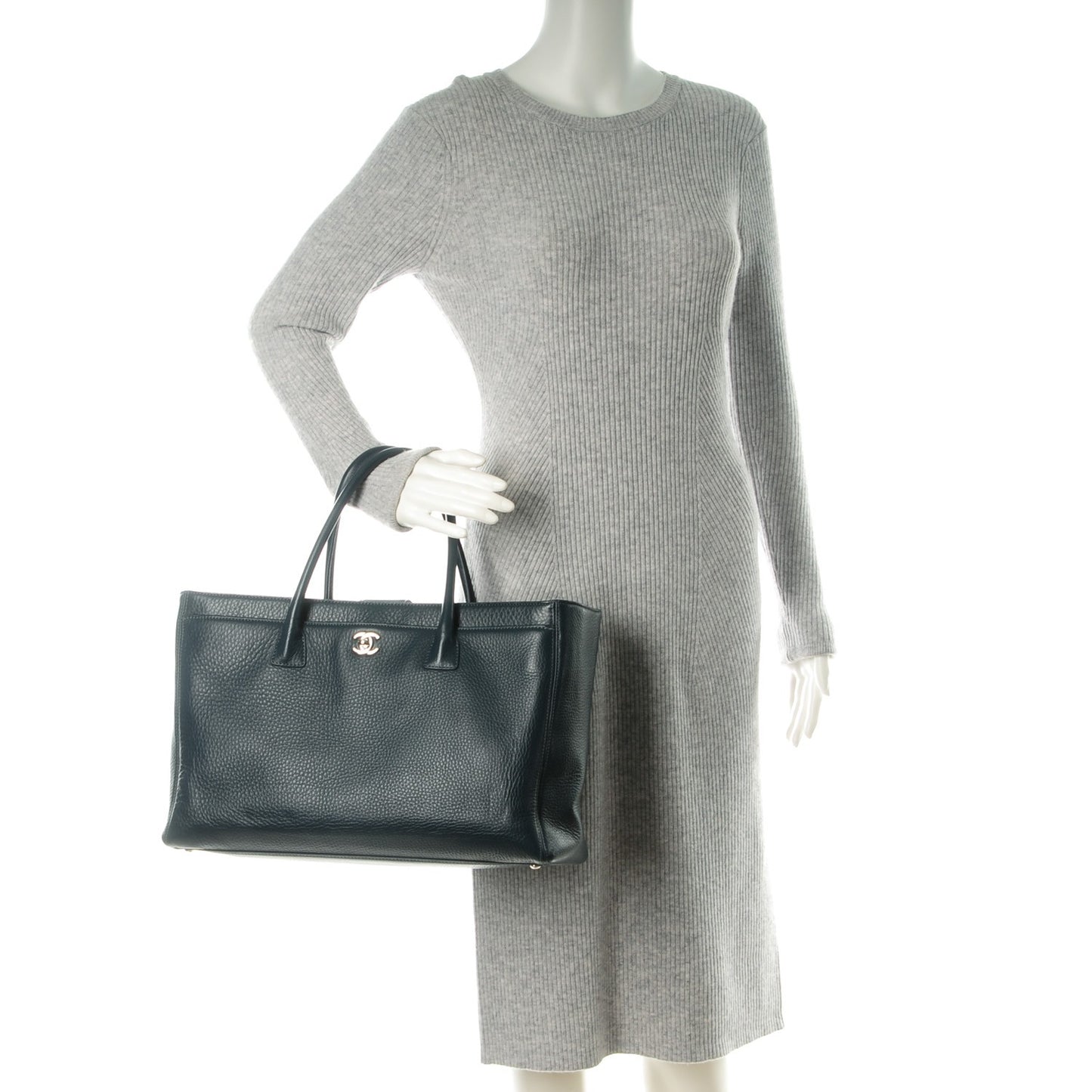 Deerskin Cerf Executive Shopper Tote Dark Blue