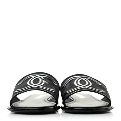 Chanel Mesh Patent Calfskin CC Mules 39 Black 2 of 5