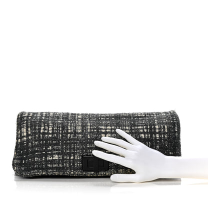 Prada Tweed Clutch Black White 2 of 12
