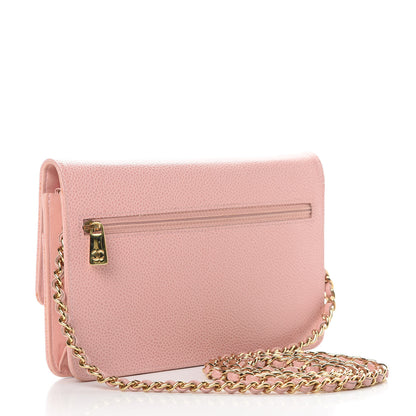 Chanel Caviar Timeless CC Wallet On Chain WOC Pink 3 of 14