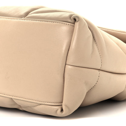 Saint Laurent Lambskin Quilted Medium Loulou Puffer Monogram Chain Satchel Dark Beige 10 of 10