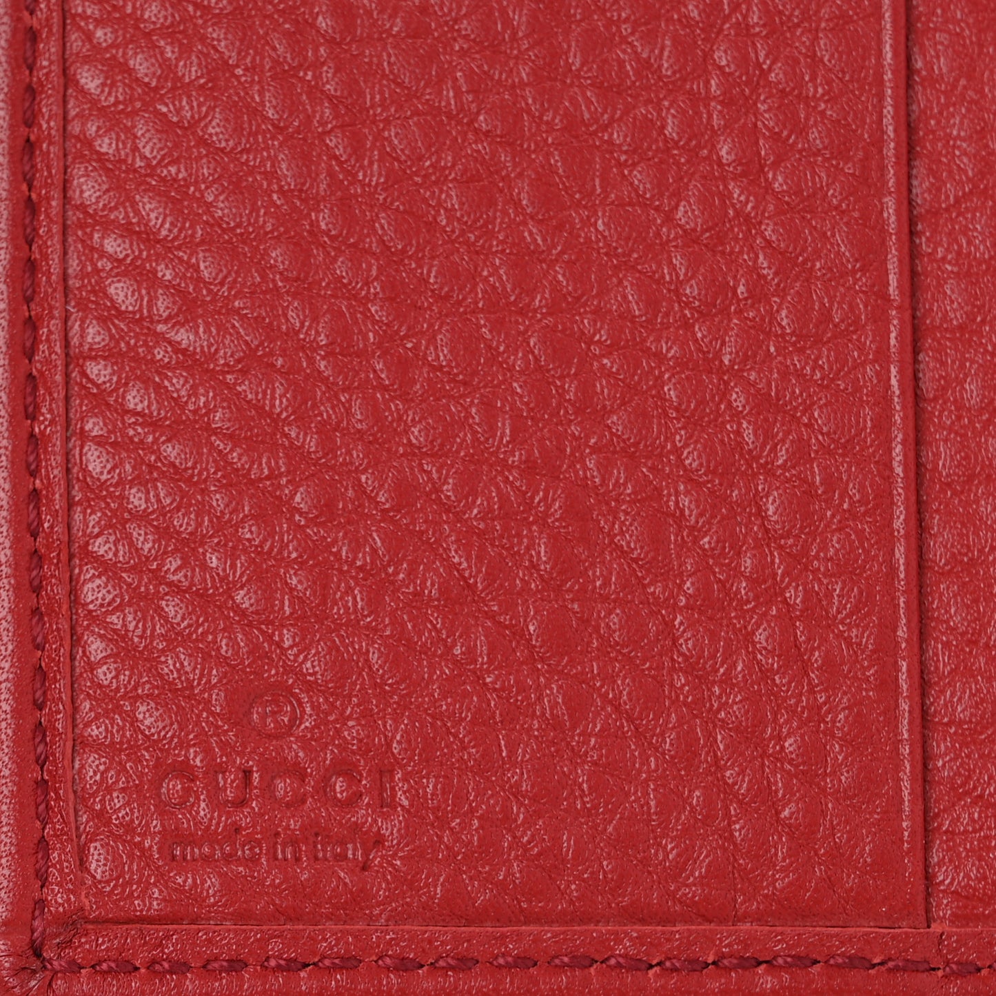 Pebbled Calfskin Soho Compact Flap Wallet Red