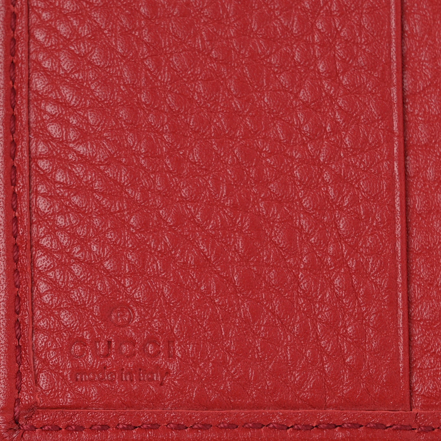Gucci Pebbled Calfskin Soho Compact Flap Wallet Red 6 of 8