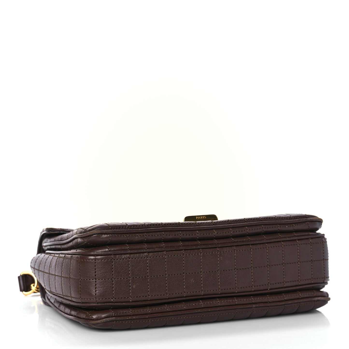 Calfskin Quilted Medium C Bag Dark Brown