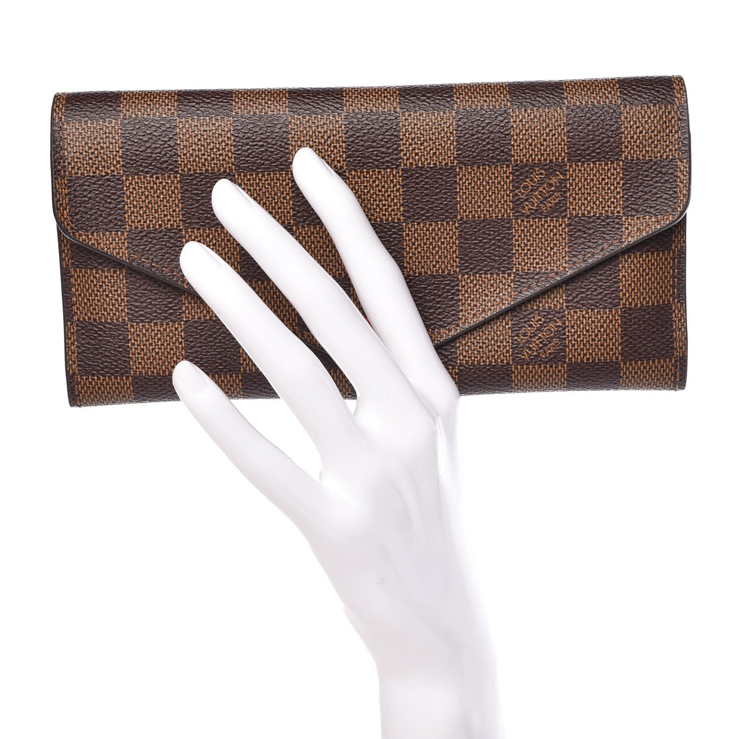 Louis Vuitton Damier Ebene Josephine Wallet Red 2 of 12