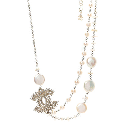 Chanel Pearl CC Double Strand Choker Necklace Gold Pearly White 1 of 4