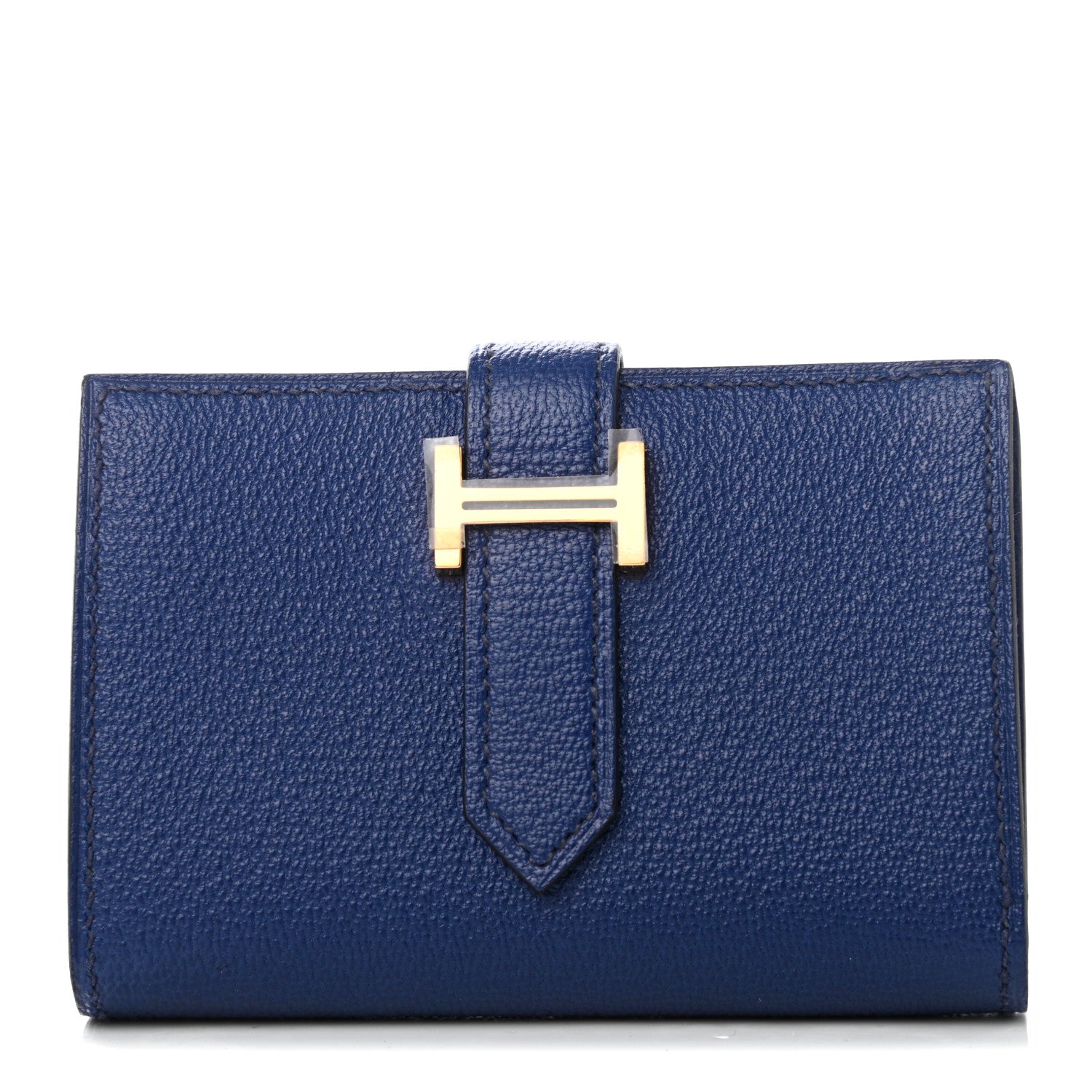 Hermes Chevre Mysore Mini Bearn Wallet Bleu Saphir 1 of 5