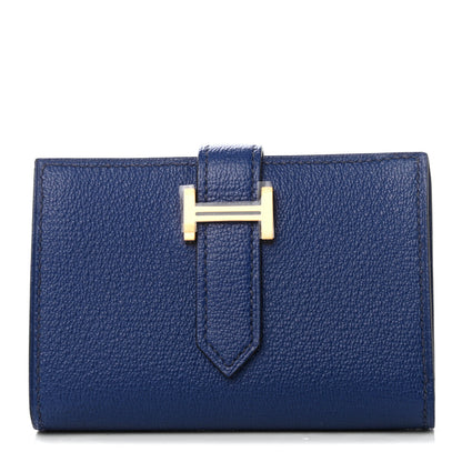 Hermes Chevre Mysore Mini Bearn Wallet Bleu Saphir 1 of 5