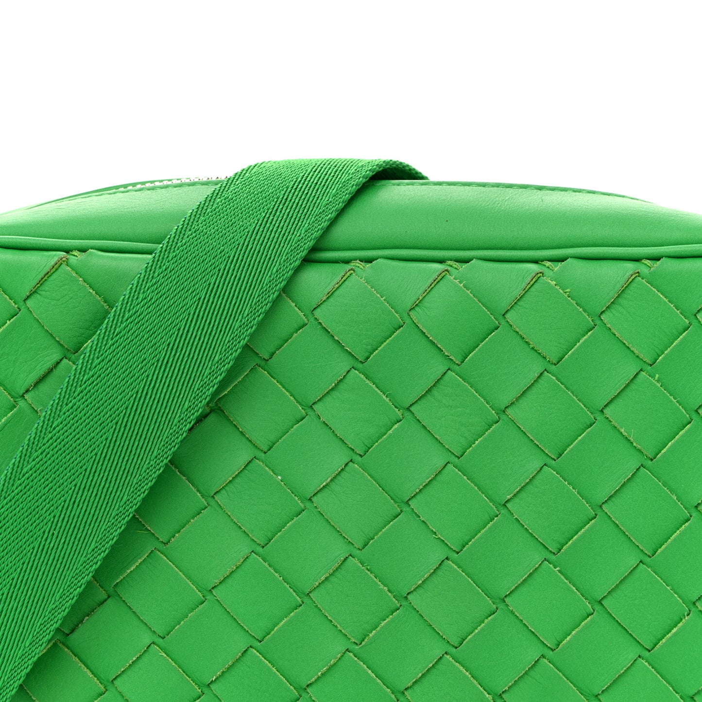 Calfskin Intrecciato Small Camera Bag Parakeet