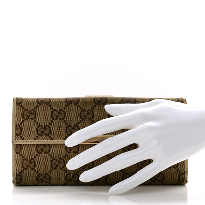 Gucci Monogram Metal Bar Continental Flap Wallet Off White 2 of 11