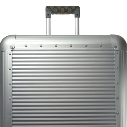 Gucci GG Supreme Monogram Aluminium Porter Medium Trolley Suitcase Silver 8 of 10