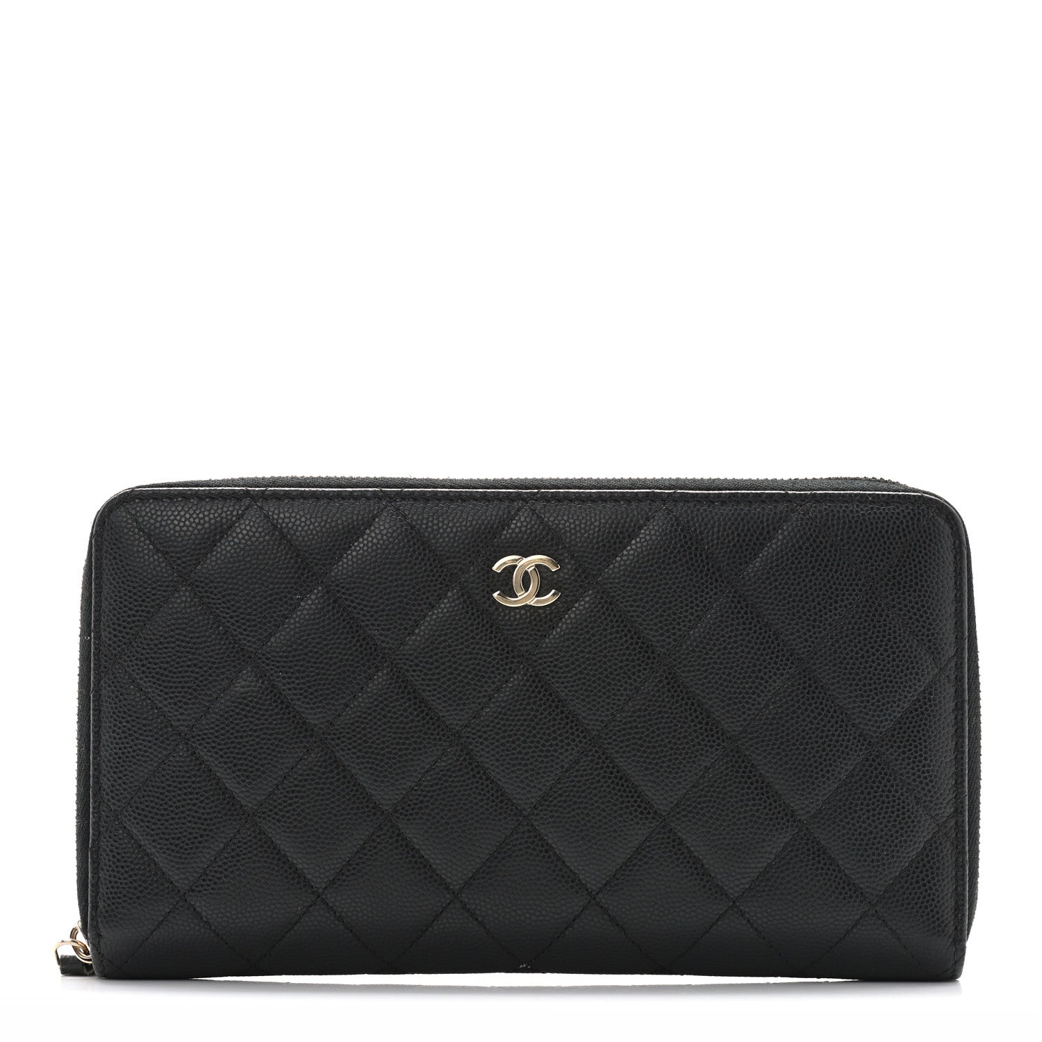 Chanel Caviar Quilted Large Gusset Zip Around Wallet Black 1 of 9