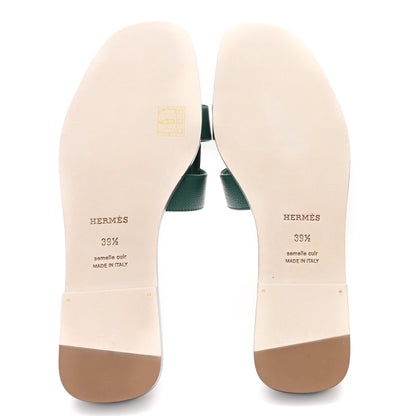 Hermes Epsom Oran Sandals 39.5 Vert Bouteille 6 of 9