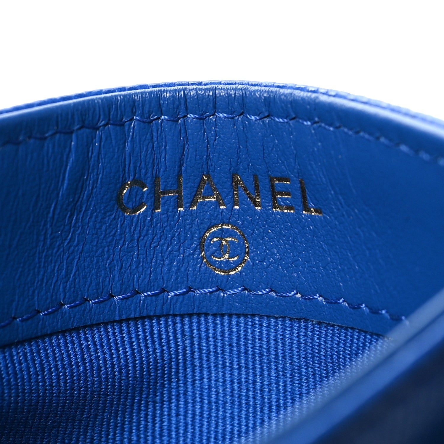 Chanel Caviar Quilted Card Holder Blue 6 of 10