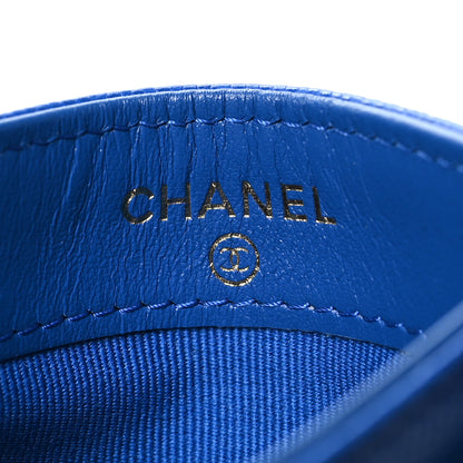 Chanel Caviar Quilted Card Holder Blue 6 of 10