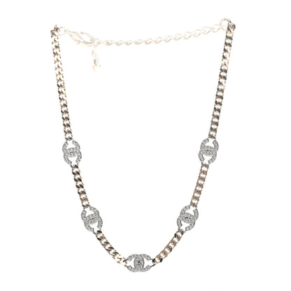 Chanel Crystal Chain CC Choker Gold Silver 2 of 4