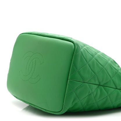 Chanel Lambskin Quilted Large Perfect Meeting Hobo Green 10 of 11