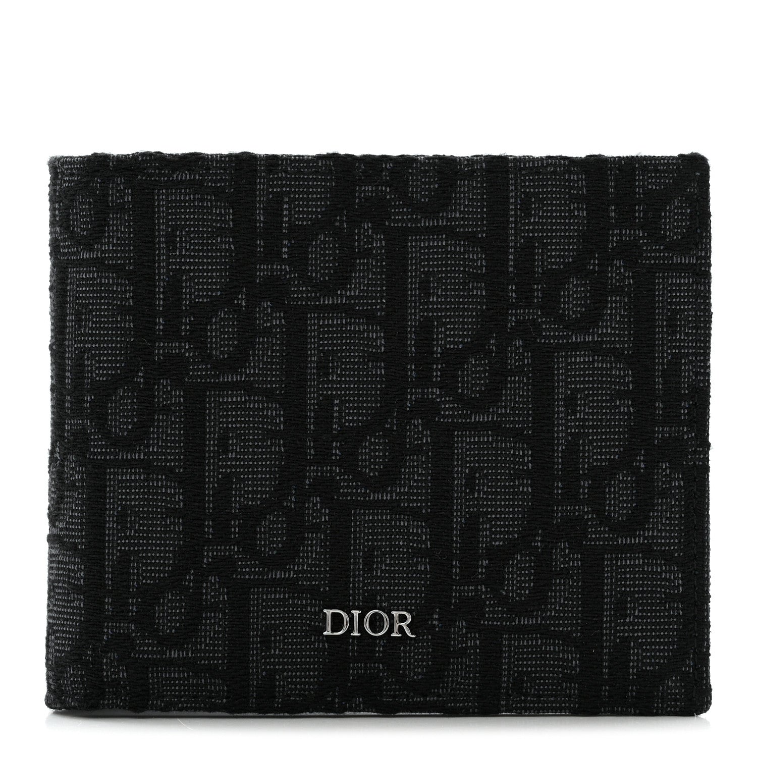 Christian Dior Oblique Jacquard Bi-Fold Wallet Black 1 of 7