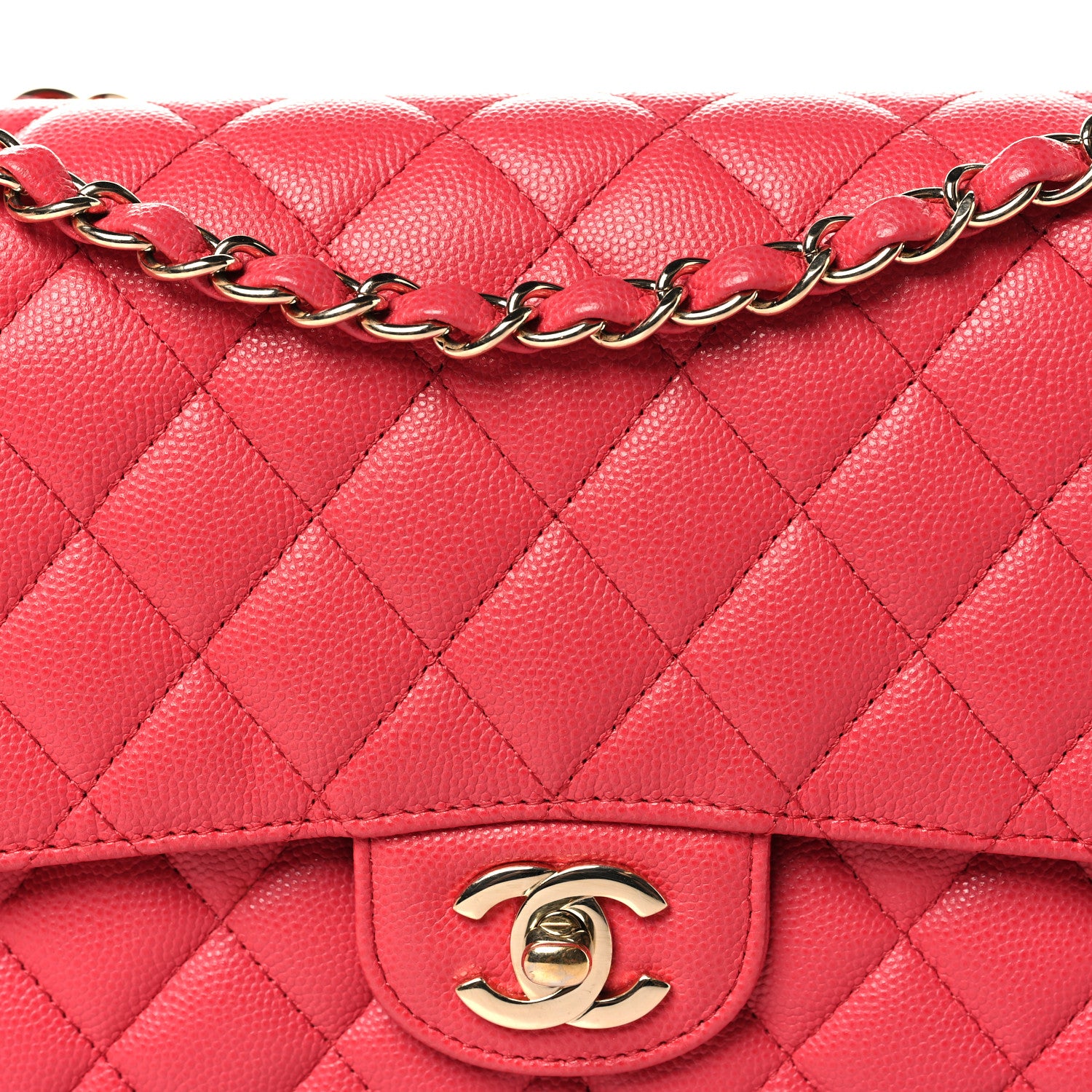 Chanel Caviar Quilted Medium Double Flap Red 8 of 10