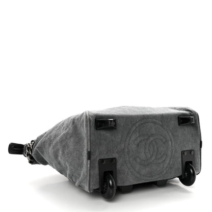 Chanel Washed Toile Calfskin Quilted Trolley Black 4 of 10