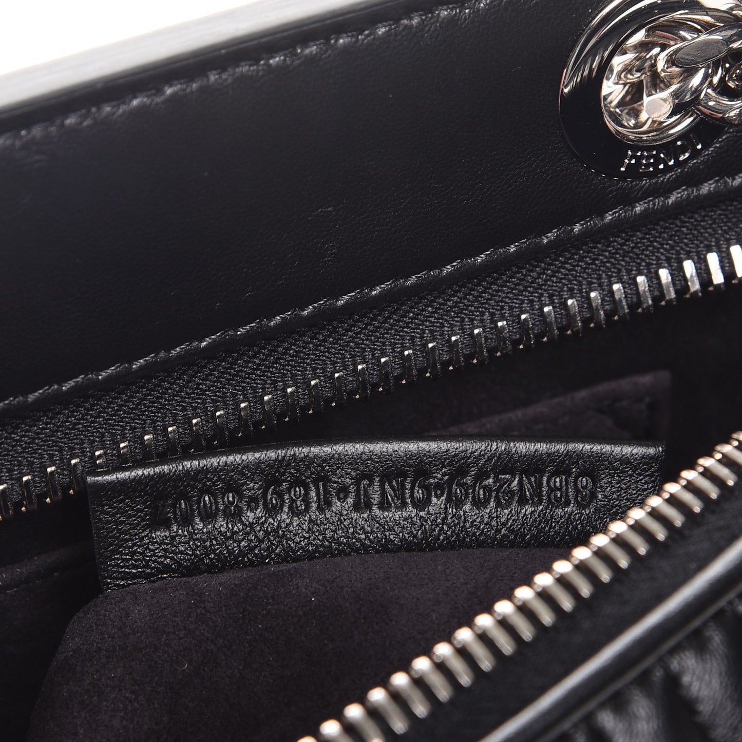 Shiny Nappa Trapuntata Chain Small DotCom Click Chain Satchel Black