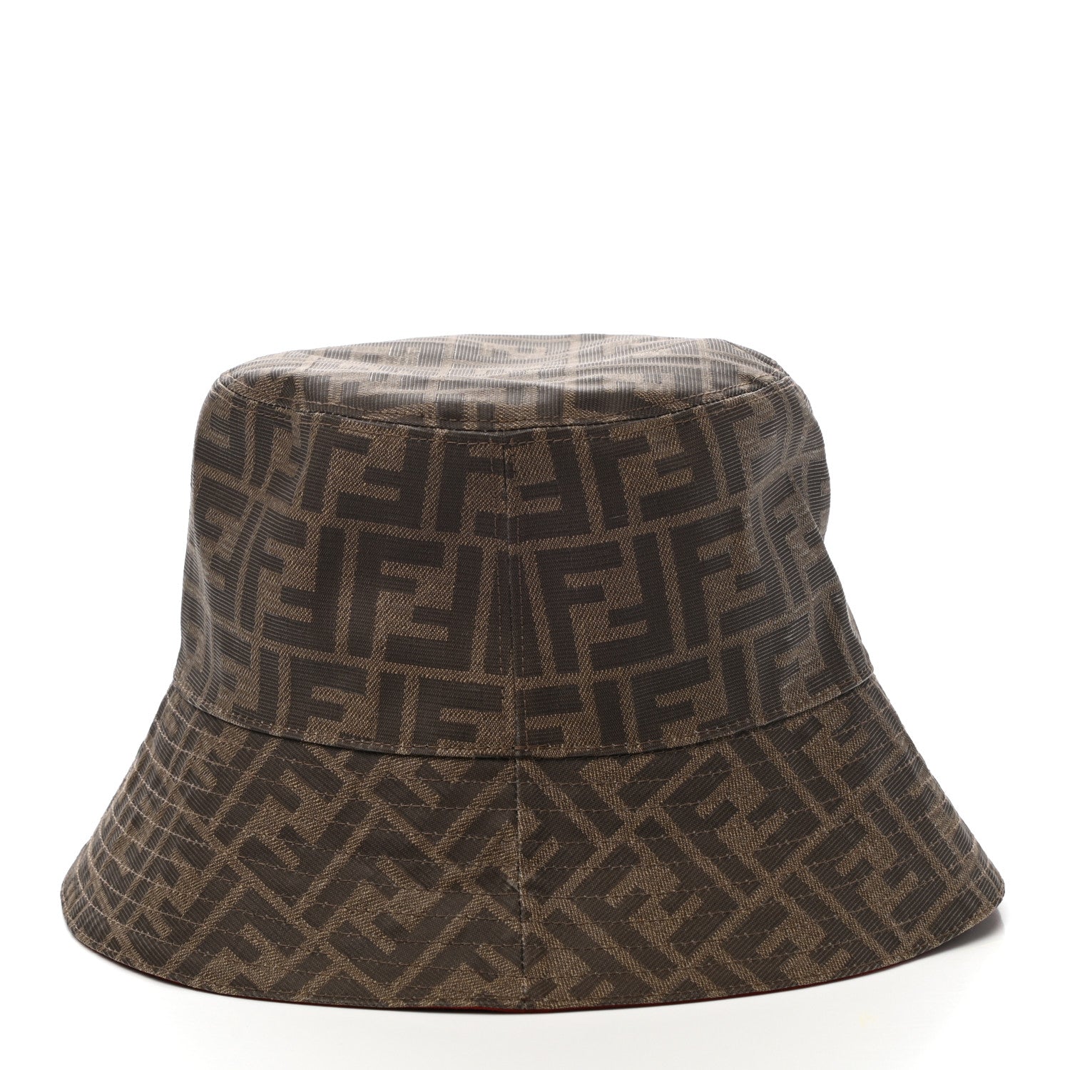 Fendi Technical Fabric FF Reversible Bucket Hat L Tobacco Red 5 of 17