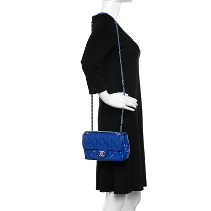 Chanel Patent Quilted Small Coco Shine Flap Blue 2 of 11