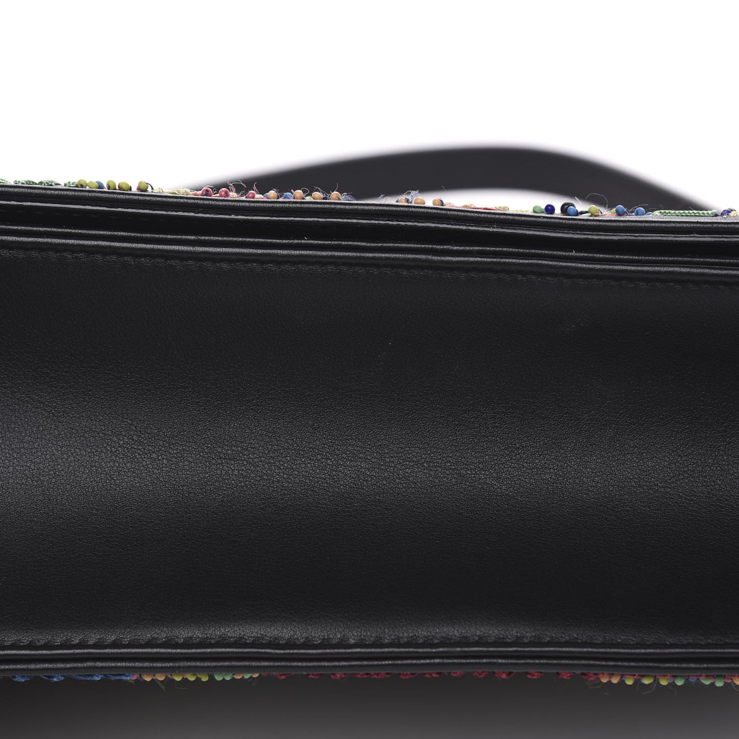Lambskin Embroidered Medium Diorama Flap Bag Black
