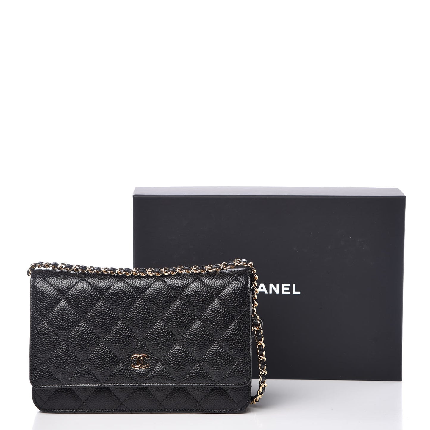 Caviar Quilted Wallet On Chain WOC Black