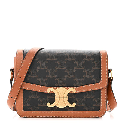 Celine Calfskin Triomphe Canvas Teen Triomphe Bag Tan 1 of 13