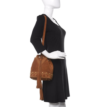 Saint Laurent Suede Small Y Studs Bucket Bag Light Ocre 2 of 11