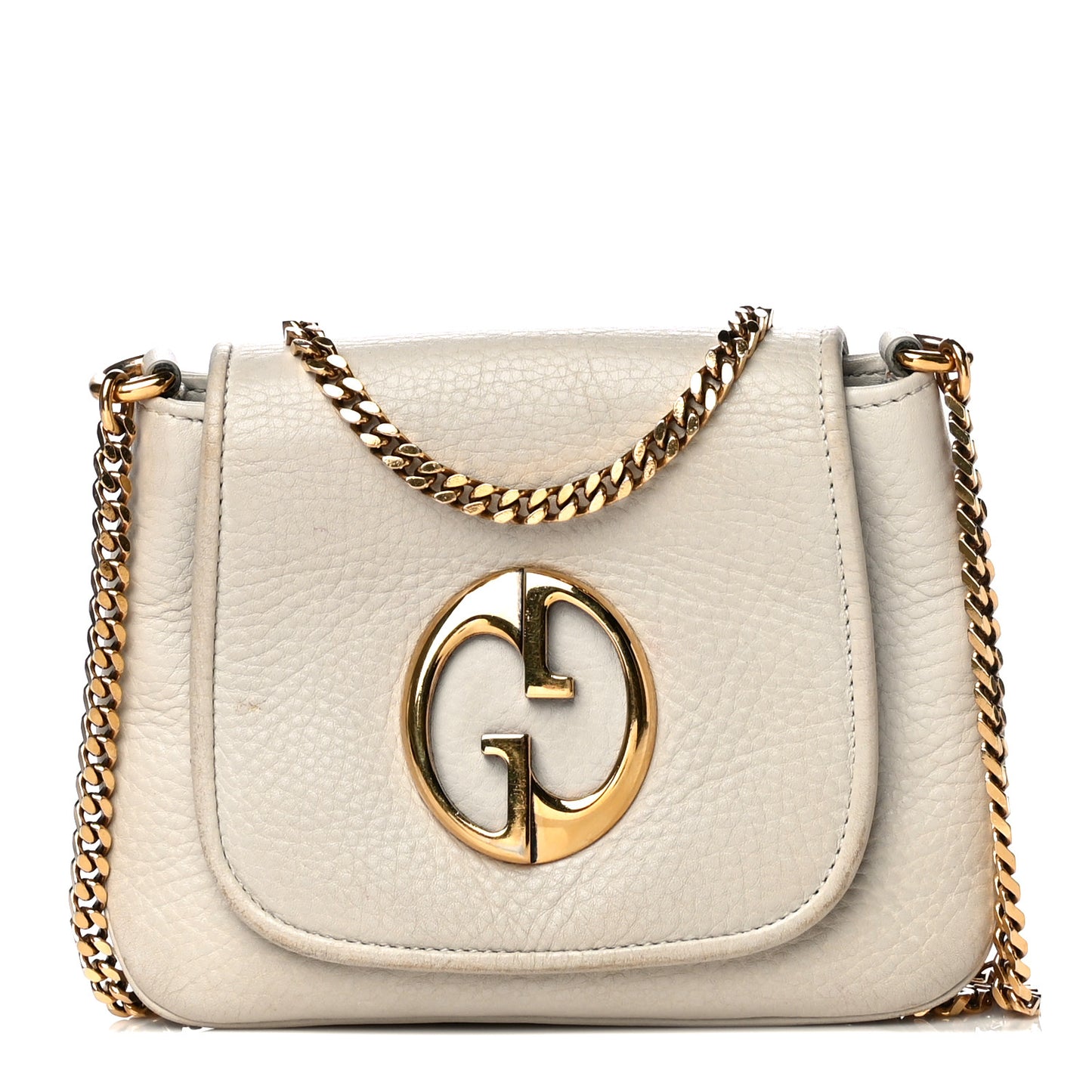 Pebbled Calfskin Small 1973 Chain Shoulder Bag Off White
