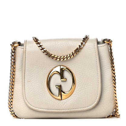 Gucci Pebbled Calfskin Small 1973 Chain Shoulder Bag Off White 1 of 21