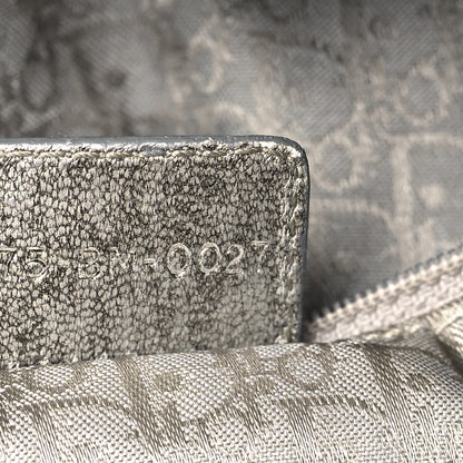 Christian Dior Metallic Lambskin Cannage Drawstring Bag Grey 7 of 10