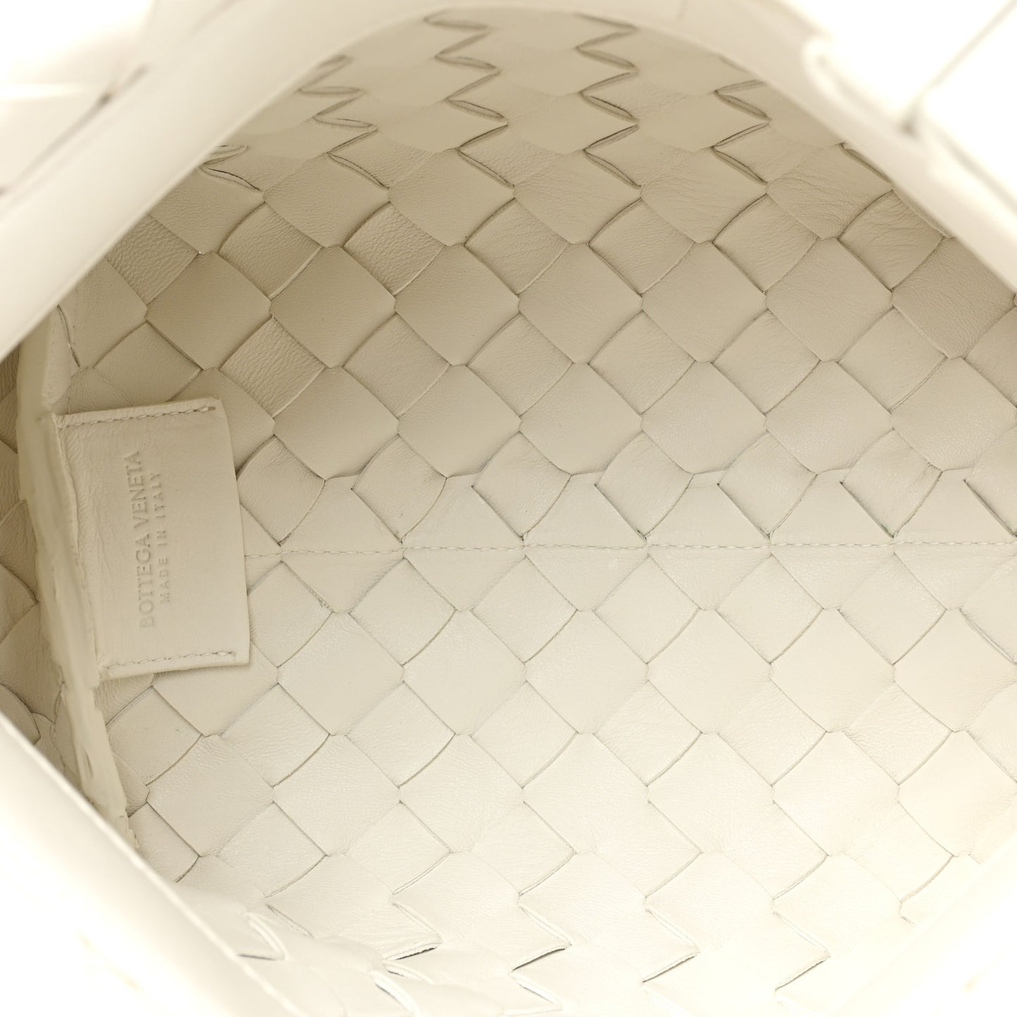 BOTTEGA VENETA Nappa Intrecciato Tie Shoulder Bag White